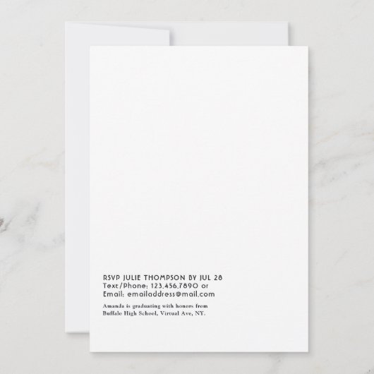 Geometrische Glow Graduation Party Einladung (Rückseite)