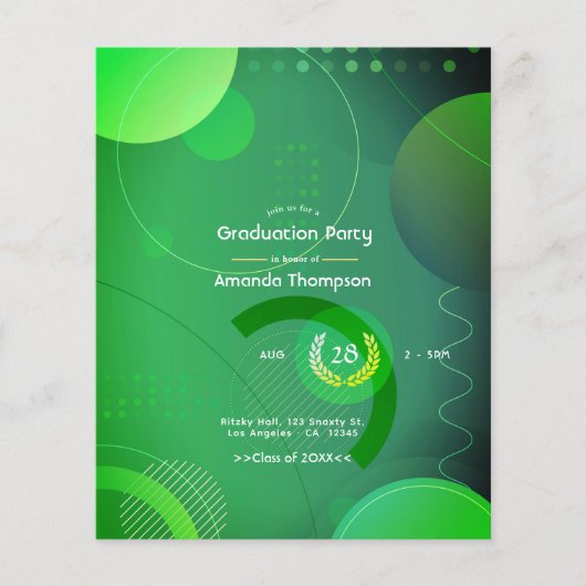Geometrische Glow Graduation Party Flyer (Vorne)