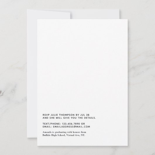 Geometrische Glow Virtual Graduation Party Einladung (Rückseite)