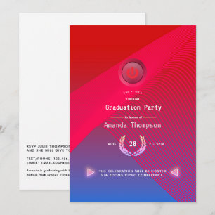 Geometrische Glow Virtual Graduation Party Einladung