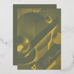 Geometrische Gold-Abstrakt-Urlaubskarte Folien Feiertagskarte
