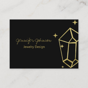 Geometrische Gold Foil Black Business Card Visitenkarte