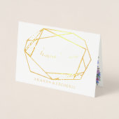 Geometrische Gold Foil Violet Blume DANK Karte (Vorderseite)