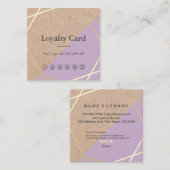 Geometrische Gold Kraft-Druck-Lavendel Quadratische Visitenkarte (Vorne/Hinten)