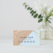 Geometrische Gold Kraft Printed Pastel Blue Loyalt Visitenkarte (Stehend Vorderseite)