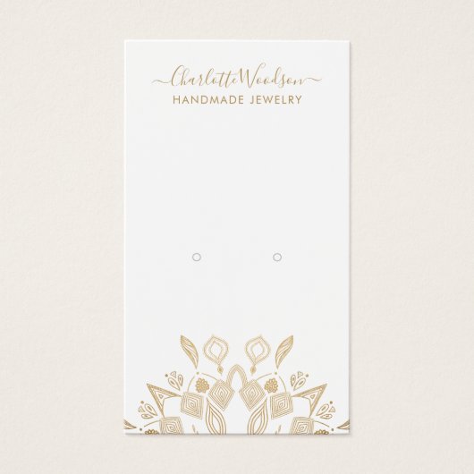 Geometrische Gold Mandala Earring Display Card (Vorderseite)