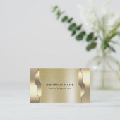 Geometrische Gold-Metallic-Textur Visitenkarte (Stehend Vorderseite)