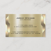 Geometrische Gold-Metallic-Textur Visitenkarte (Rückseite)
