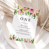 Geometrische Gold Tropical Fall First Birthday Par Einladung