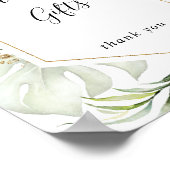 Geometrische Gold Tropical Green Cards und Geschen Poster (Ecke)