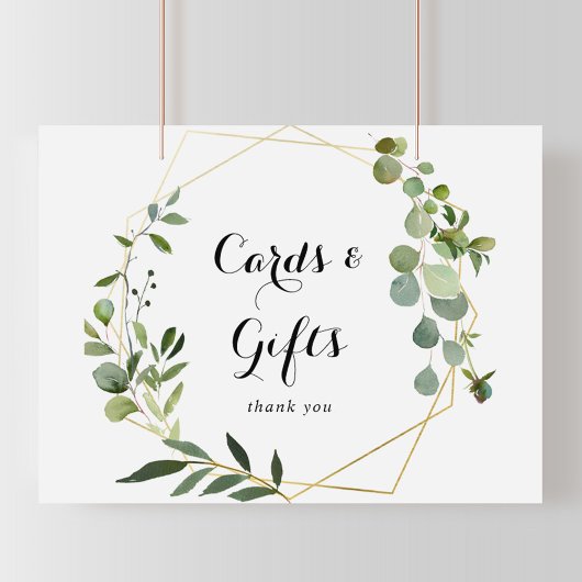 Geometrische Gold Tropical Green Cards und Geschen Poster