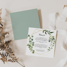 Geometrische Gold Tropical Green Wedding Details
