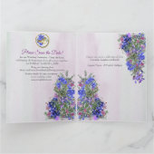 Geometrische Gold- und LavenderBlume Save the Date Karte (Innenseite)