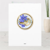 Geometrische Gold- und LavenderBlume Save the Date Karte (Rückseite)