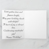 Geometrische Gold- und Red-Deko-Karte Karte (Innenseite)