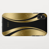 geometrische Gold- und Schwarzwurzel Case-Mate iPhone Hülle (Rückseite (Horizontal))