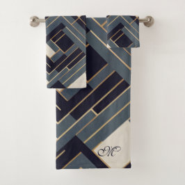 Geometrische Goldene Abbildung Badhandtuch Set