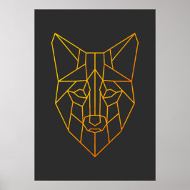 Geometrische goldene Fuchs Tier moderne Wildtierku Poster