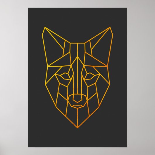 Geometrische goldene Fuchs Tier moderne Wildtierku Poster (Vorne)
