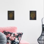 Geometrische Goldene Fuchs- und Wolfsart Bilderwand Sets (Wohnzimmer)