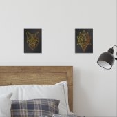 Geometrische Goldene Fuchs- und Wolfsart Bilderwand Sets (Schlafzimmer)
