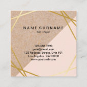 Geometrische goldene KraftDruckfarben-Druckfarbenp Quadratische Visitenkarte (Rückseite)