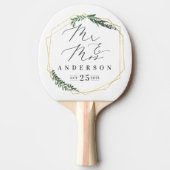 geometrische goldene Wasserfarbe Tischtennis Schläger (Vorderseite)