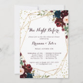 Geometrische Goldfallnacht vor dem Abendessen der  Einladung (Vorderseite)