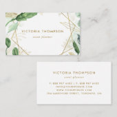 Geometrische goldfarbene Rahmen mit Aquarell Visitenkarte (Vorne/Hinten)