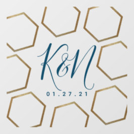 Geometrische Goldformen Hochzeitsohlendekorationen Bodenaufkleber