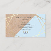 Geometrische Goldkraftpapier Druckblaue Visitenkarte (Rückseite)