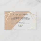 Geometrische Goldkraftpapier Druckgraue Visitenkarte (Rückseite)