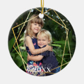 Geometrische Goldlinien Moderner Marmorurlaub Keramik Ornament (Vorne)