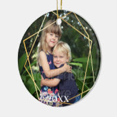 Geometrische Goldlinien Moderner Marmorurlaub Keramik Ornament (Links)