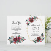 Geometrische Goldrahmen Burgundy Winter-Blume (Stehend Vorderseite)