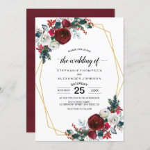 Geometrische Goldrahmen Burgundy Winter-Blume