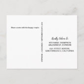 Geometrische Goldrahmen Burgundy Winter-Blume Einladungspostkarte (Rückseite)