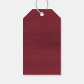 Geometrische Goldrahmen Burgundy Winter-Blume Geschenkanhänger (Rückseite)