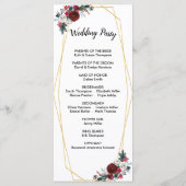 Geometrische Goldrahmen Burgundy Winter-Blume Programm (Rückseite)