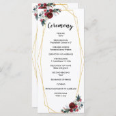 Geometrische Goldrahmen Burgundy Winter-Blume Programm (Vorne/Hinten)