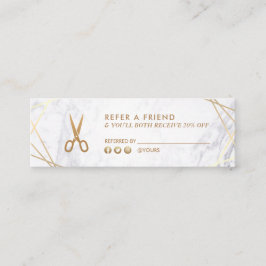 Geometrische Goldschere Marmortreppe Mini Visitenkarte