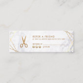 Geometrische Goldschere Marmortreppe Mini Visitenkarte (Vorderseite)