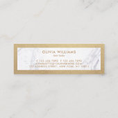 Geometrische Goldschere Marmortreppe Mini Visitenkarte (Rückseite)