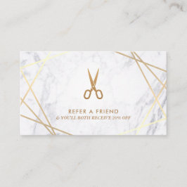 Geometrische Goldschere Marmortreppe Visitenkarte