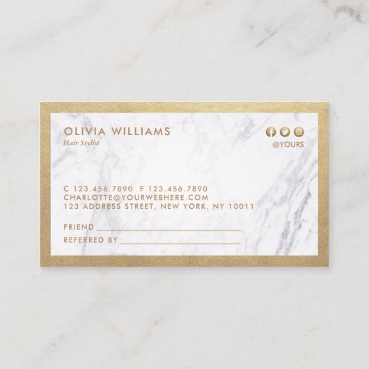 Geometrische Goldschere Marmortreppe Visitenkarte (Rückseite)