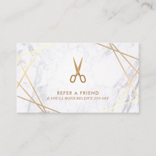 Geometrische Goldschere Marmortreppe Visitenkarte (Vorderseite)