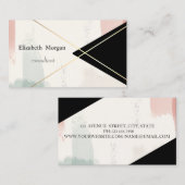 Geometrische Goldstreifen, Wasserfarbenpinselstric Visitenkarte (Vorne/Hinten)