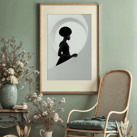 Geometrische Grace: monochrome Modenprofil Poster