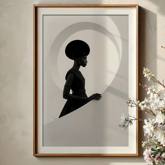 Geometrische Grace: monochrome Modenprofil Poster