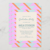 Geometrische Graduierungspartei für Retro-Retro-Pa Einladung (Vorne/Hinten)